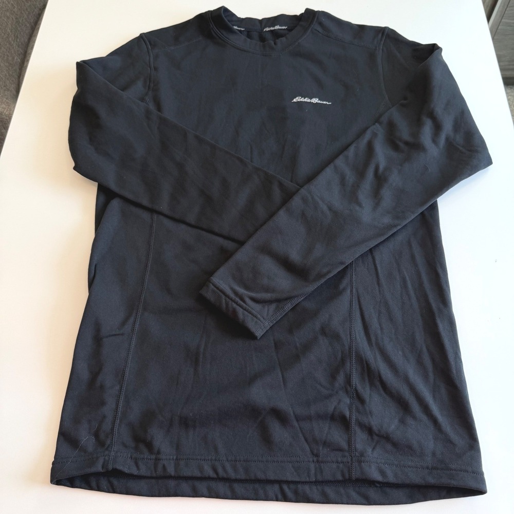 Eddie Bauer Mens Black Long Sleeve Performance Base Layer Shirt Medium